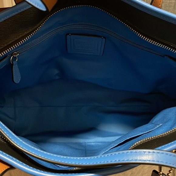 Coach Black and Blue Paisley Tote - Picture 4 of 12